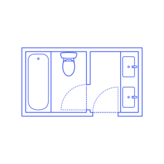 Layouts Bathrooms Primary Split 2 Wall Center Icon Svg Vector, Free Vectors File